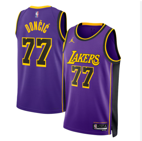 Men Los Angeles Lakers #77 Doncic purple 2025 NBA nike Jersey